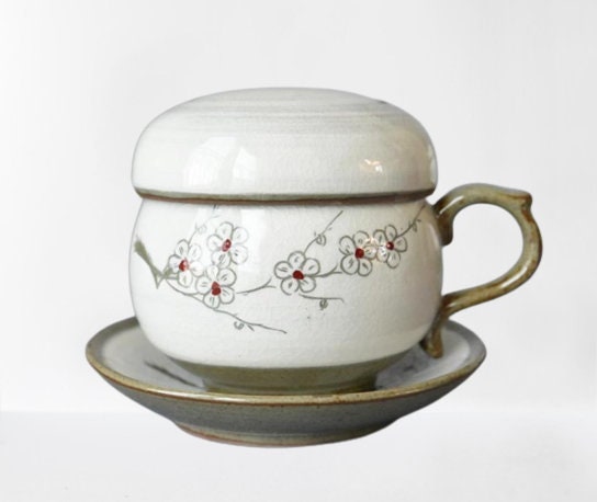 Korean plum flower tea cup & coaster