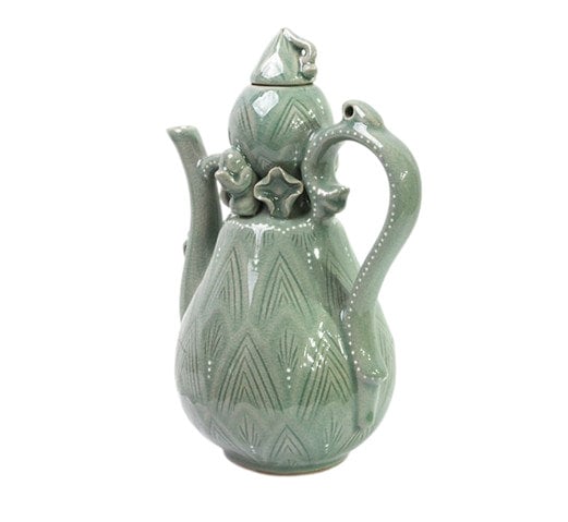 Korean delicate bamboo shoot celadon teapot kettle