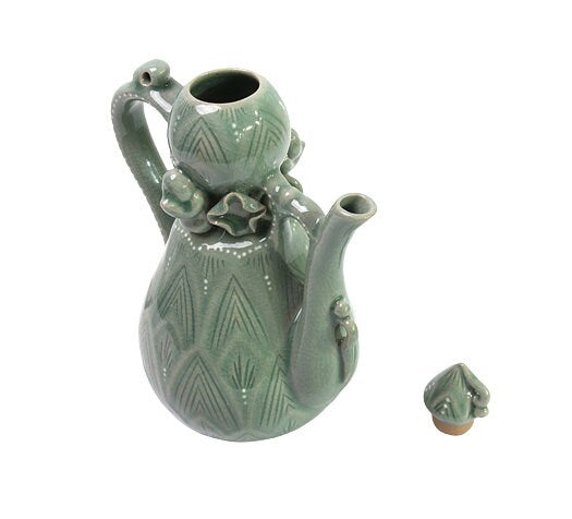 Korean delicate bamboo shoot celadon teapot kettle