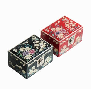 Korean fancy flower mother of pearl jewelry box (2type)