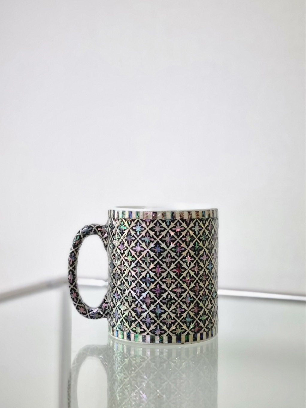 Korean fancy luckiness image mother of pearl mug