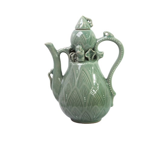 Korean delicate bamboo shoot celadon teapot kettle