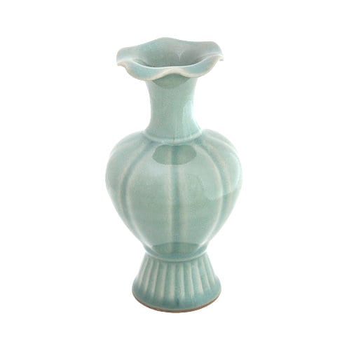 Korean Celadon Modern Flower Melon Vase