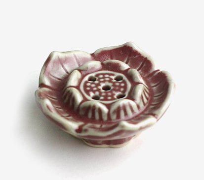 Korean lotus shaped celadon incense holder handmade incense stand interior decor