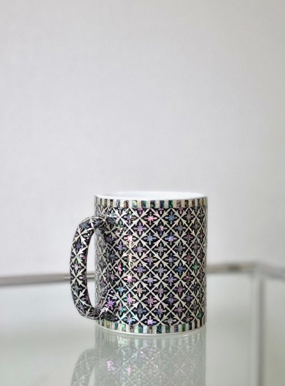 Korean fancy luckiness image mother of pearl mug