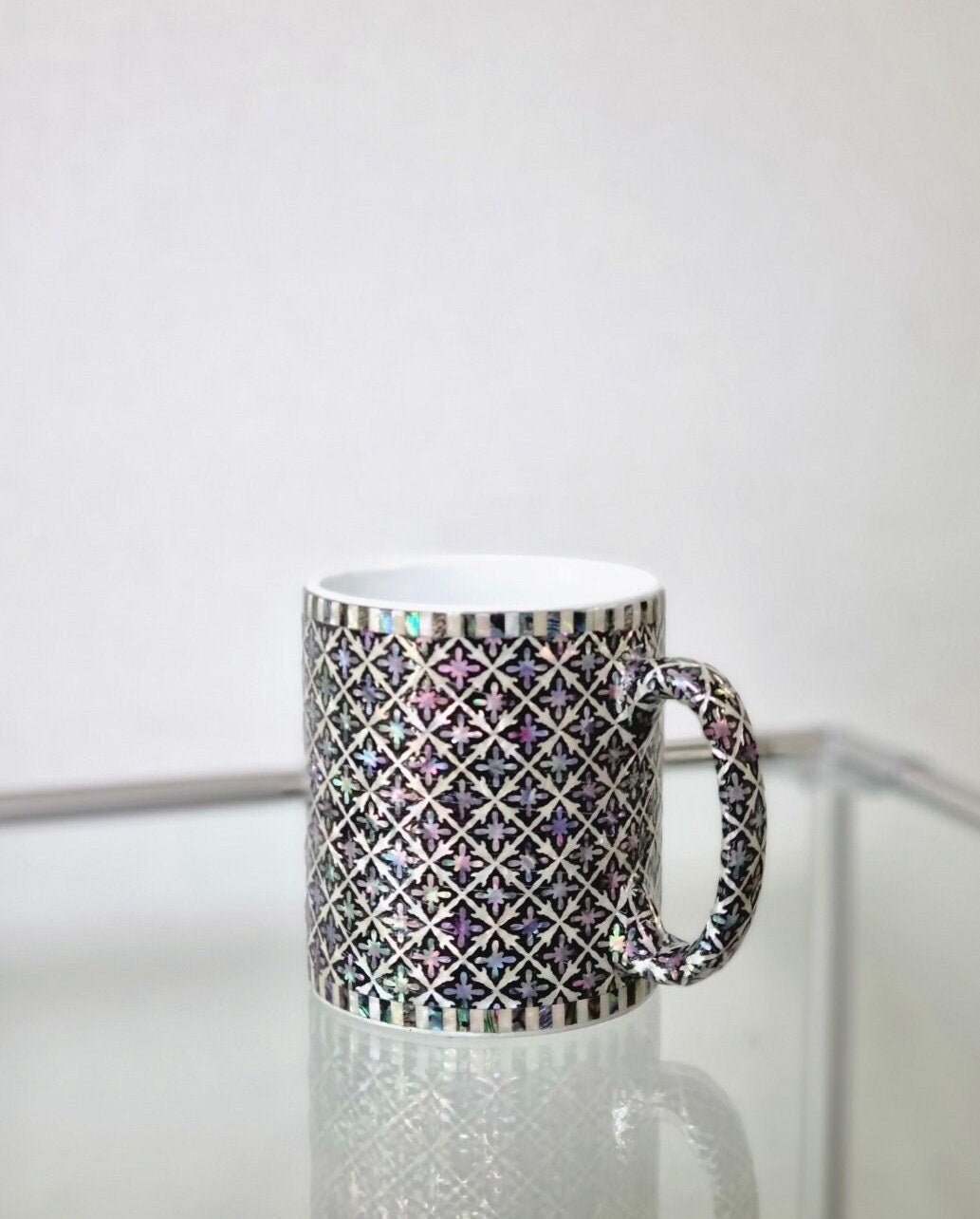 Korean fancy luckiness image mother of pearl mug